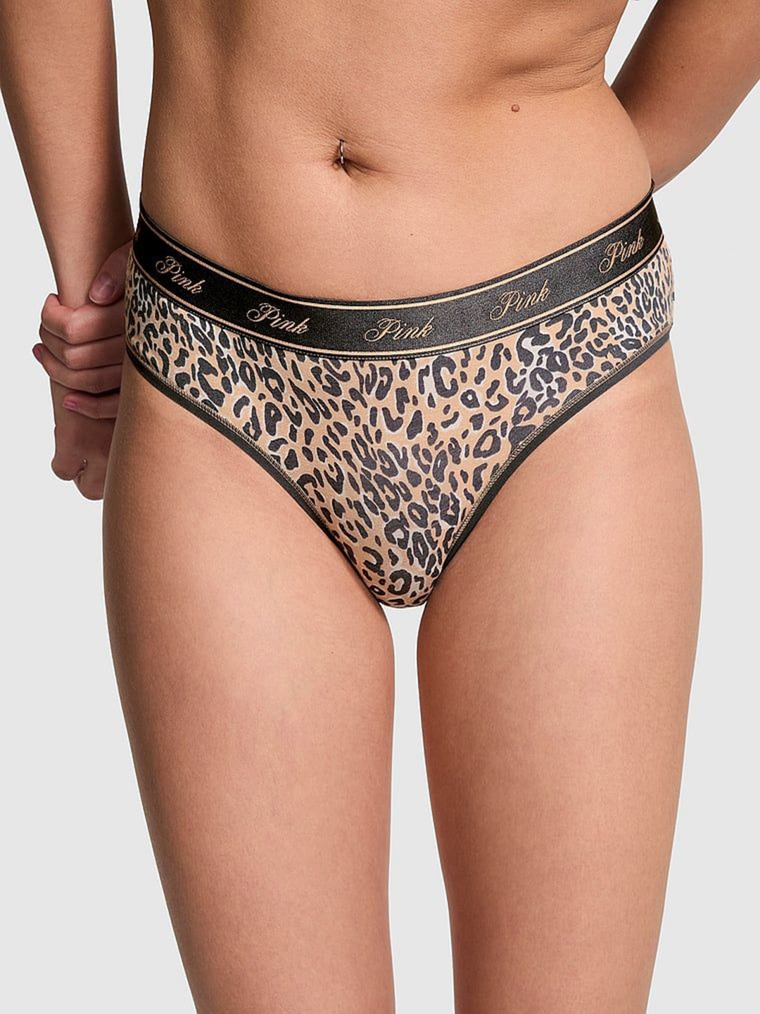 

Victoria's Secret PINK Printed Low Rise Hipster Briefs-112458386AYC, Brown