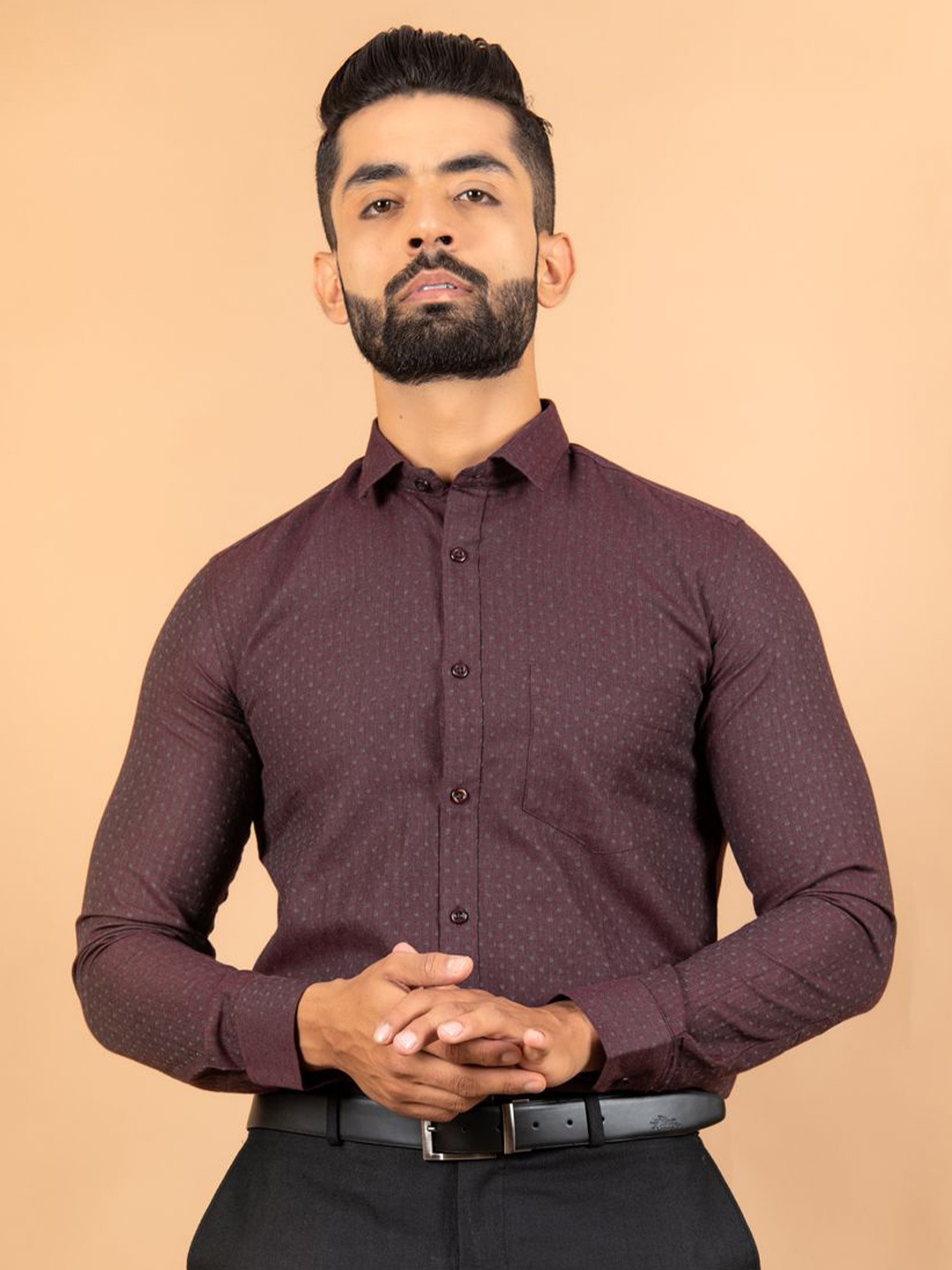 

Tistabene Men Standard Opaque Casual Shirt, Maroon