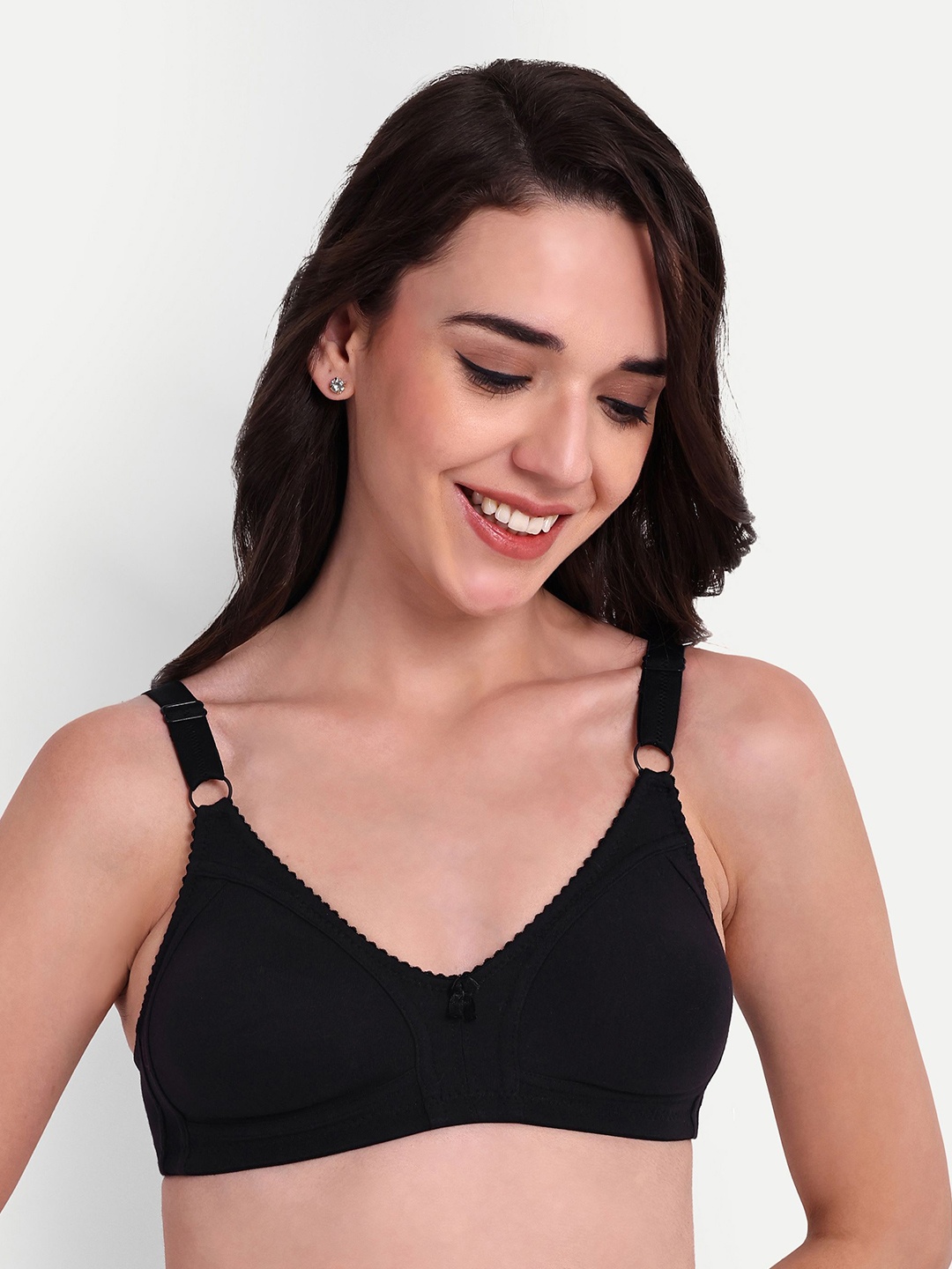 

Skin Beauty Bralette Bra Full Coverage Non-Wired Non Padded, Black