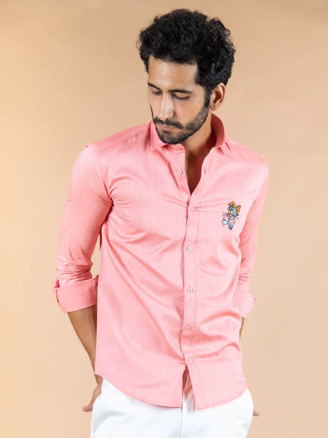 

Tistabene Men Standard Opaque Printed Casual Shirt, Pink