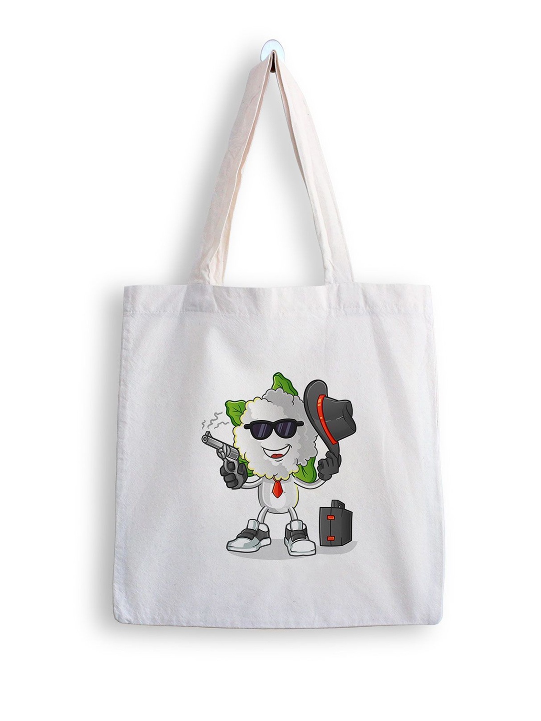 

ARTBUG Printed Structured Tote Bag, White