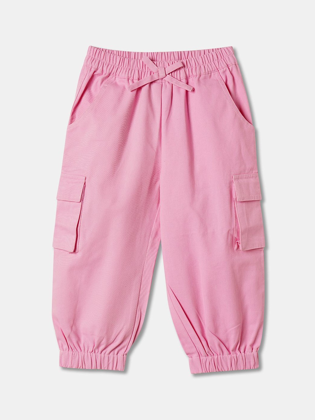 

R&B Girls Cotton Mid Rise Joggers, Pink