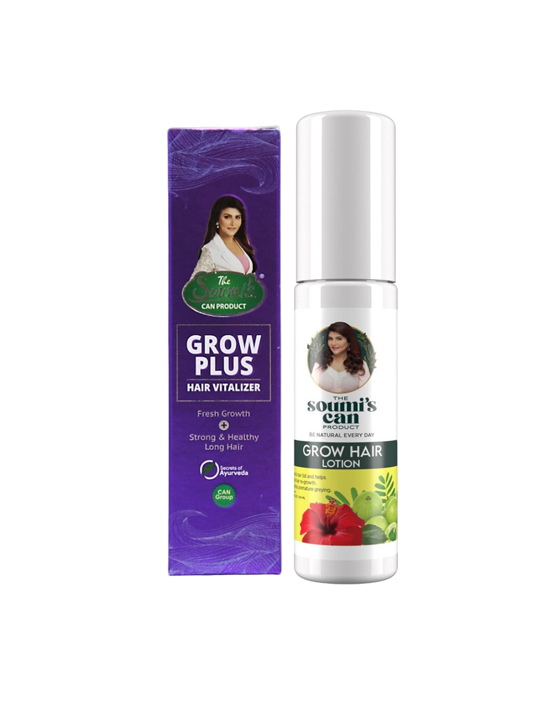 

THE SOUMI'S CAN PRODUCT Set of Grow Plus Hair Vitalizer & Grow Hair Lotion - 100ml Each, Blue