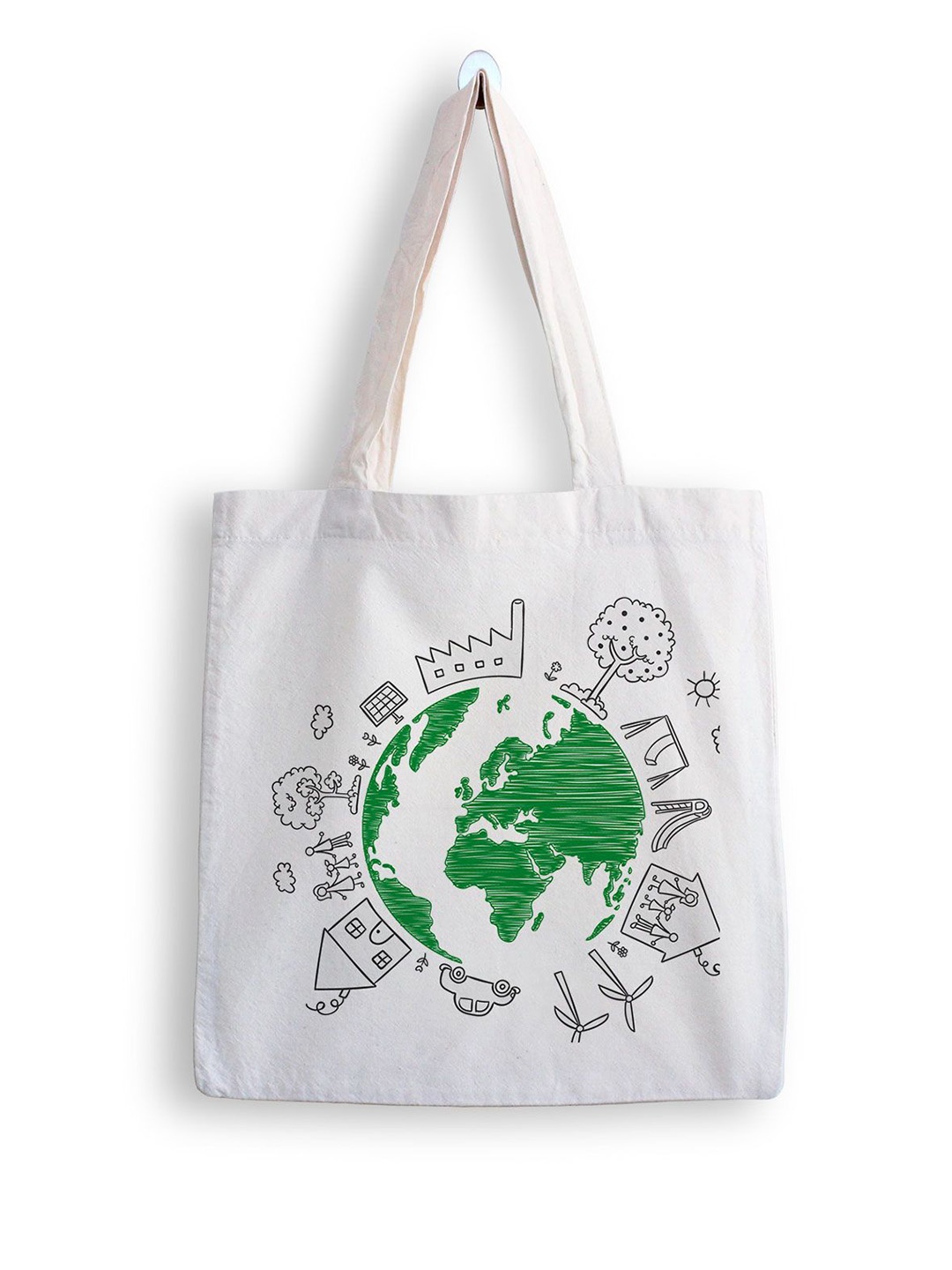 

ARTBUG Printed Shopper Tote Bag, White