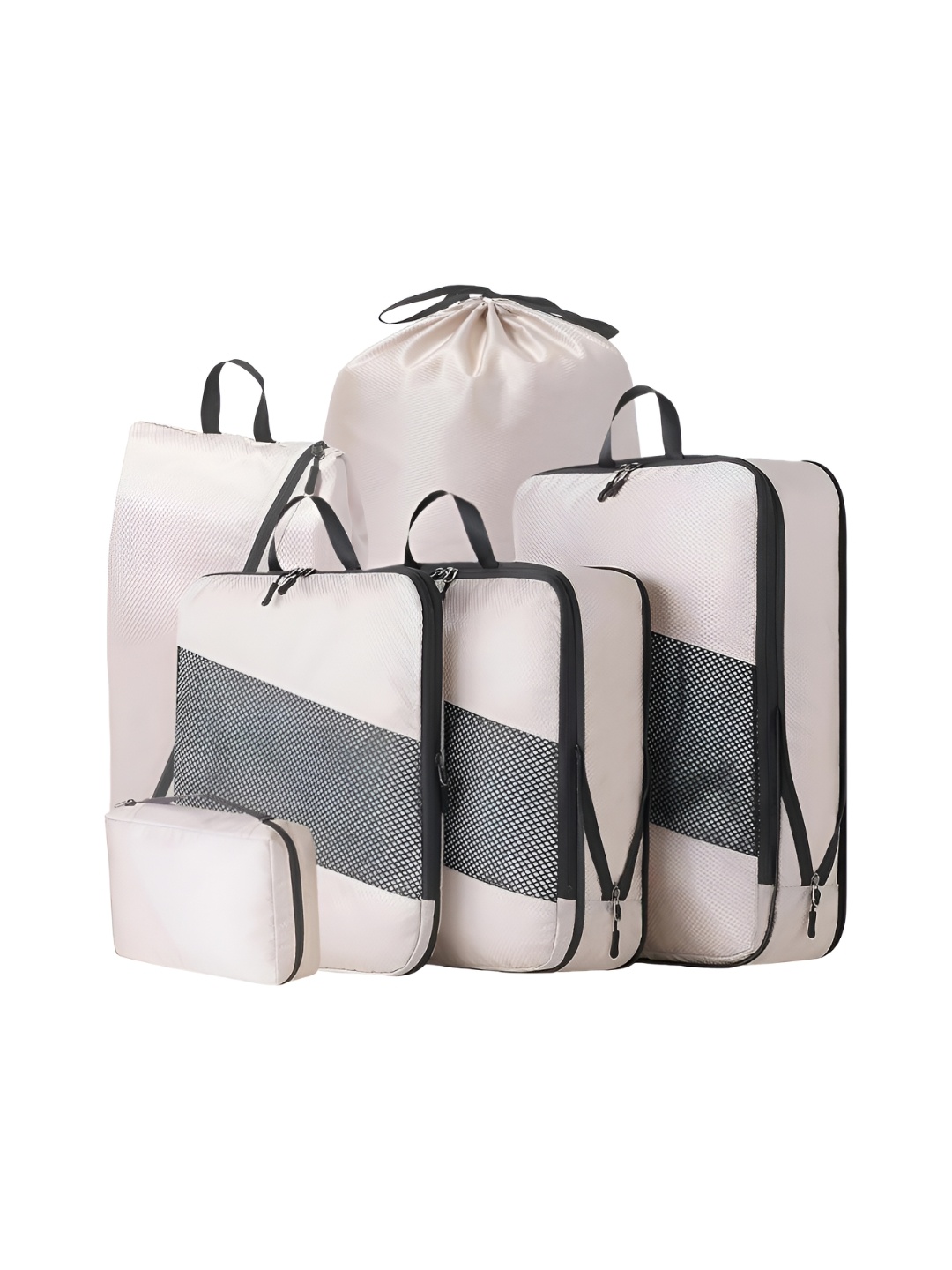 

HOUSE OF QUIRK Beige & Black 6 Pieces Multi-Utility Organisers