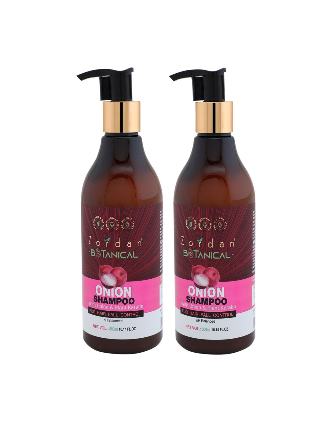 

ZORDAN Set Of 2 Onion Shampoo For Hair Growth-300 ml Each, Brown