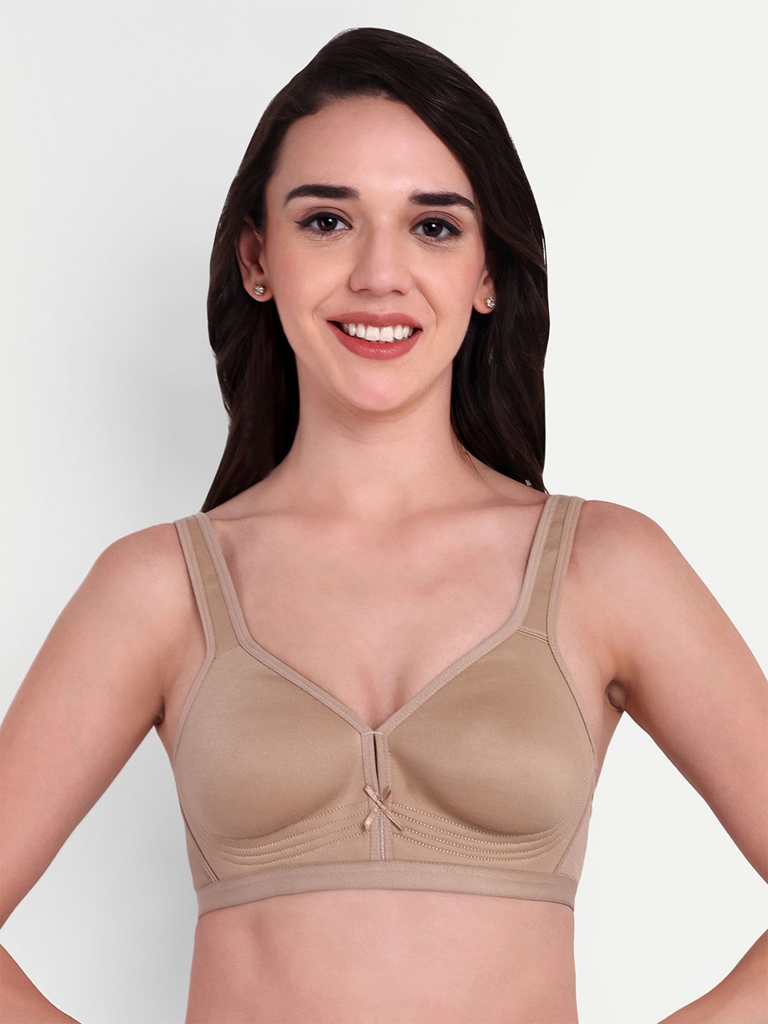 

Skin Beauty Bra Solid Full Coverage Non-Wired Non Padded, Gold