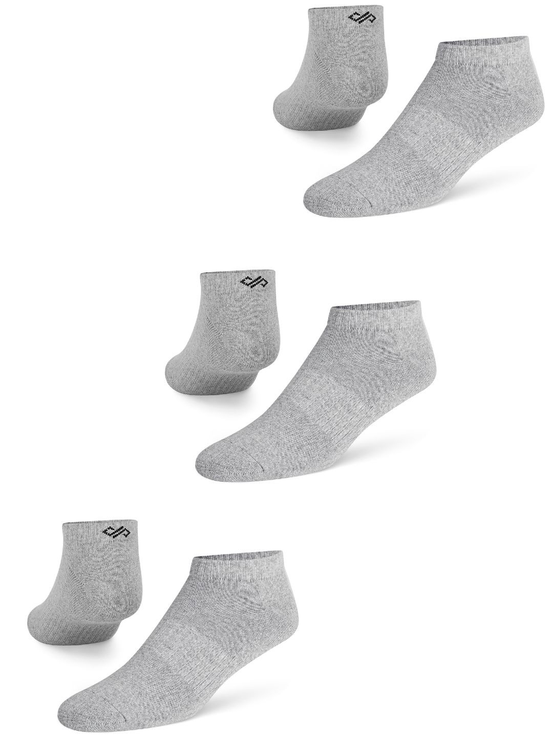

Dynamocks Unisex Pack Of 3 Ankle-Length Socks, Grey