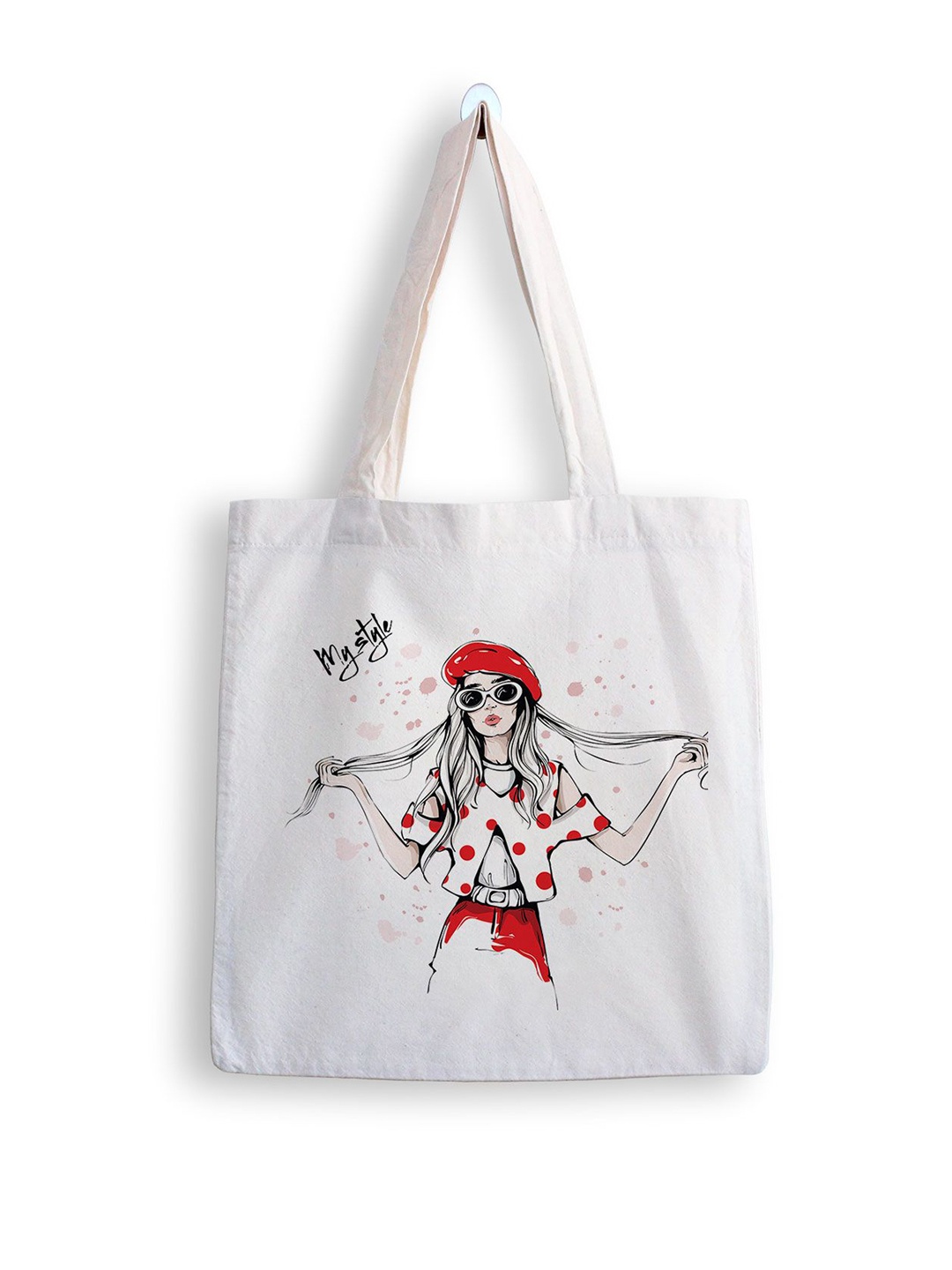 

ARTBUG Printed Structured Tote Bag, White