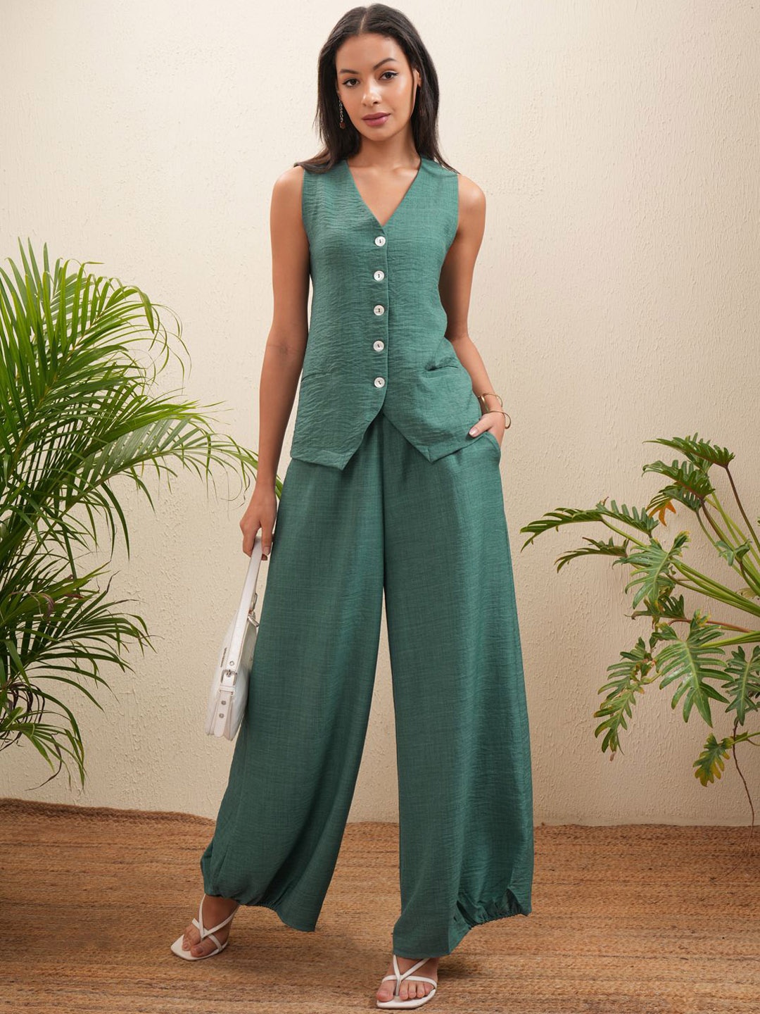 

Vishudh Top With Trouser, Teal