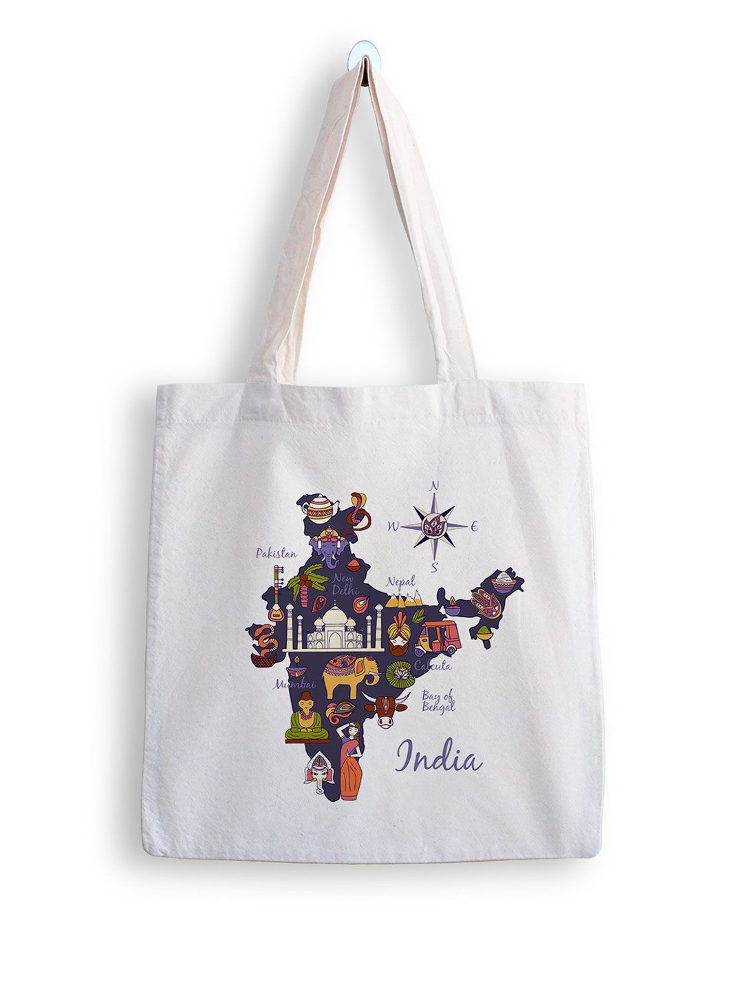 

ARTBUG Printed Shopper Tote Bag, White