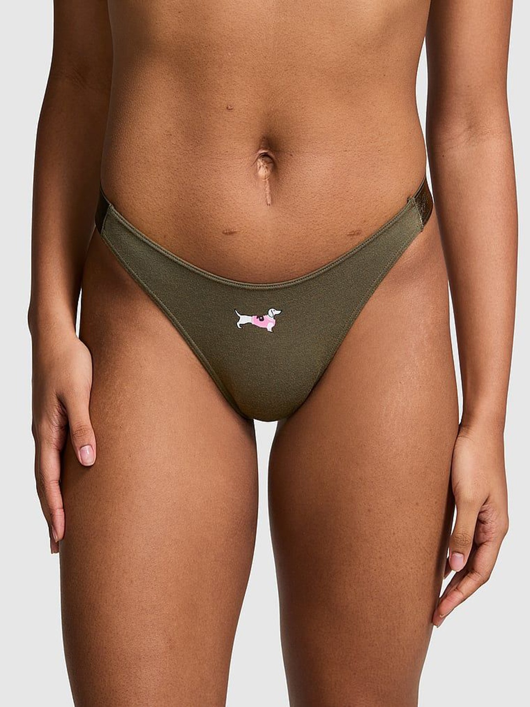 

Victoria's Secret PINK Low Rise Thong Briefs, Green