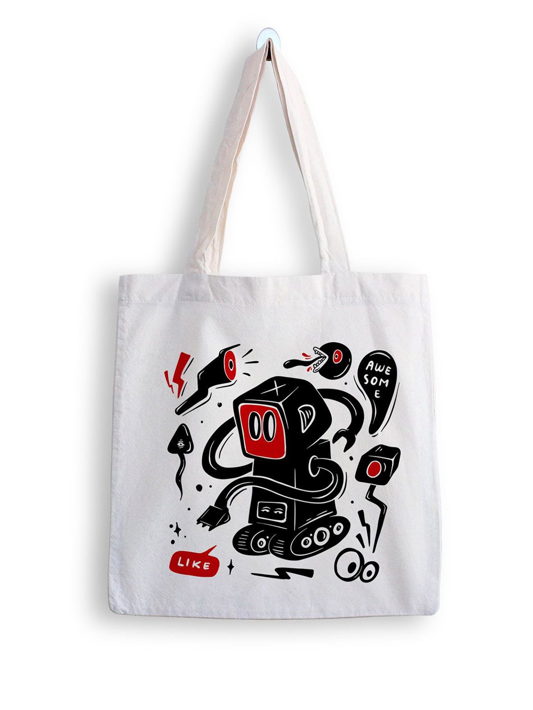 

ARTBUG Printed Shopper Tote Bag, White