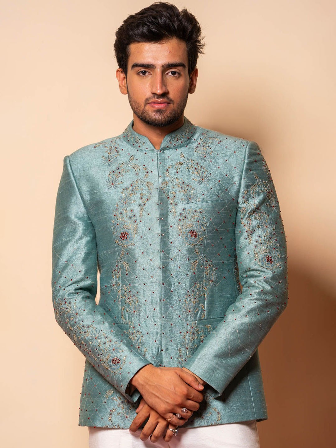 

Ayush Jain Bandhgala Blazer, Blue