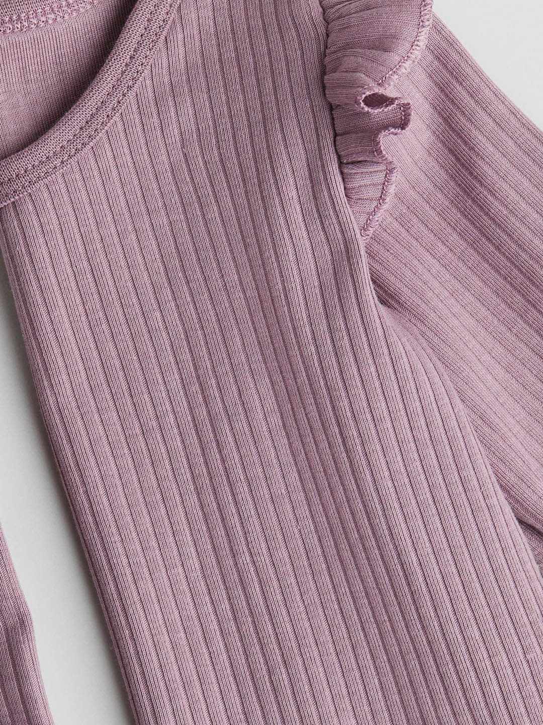 

H&M Ribbed Cotton Set, Purple