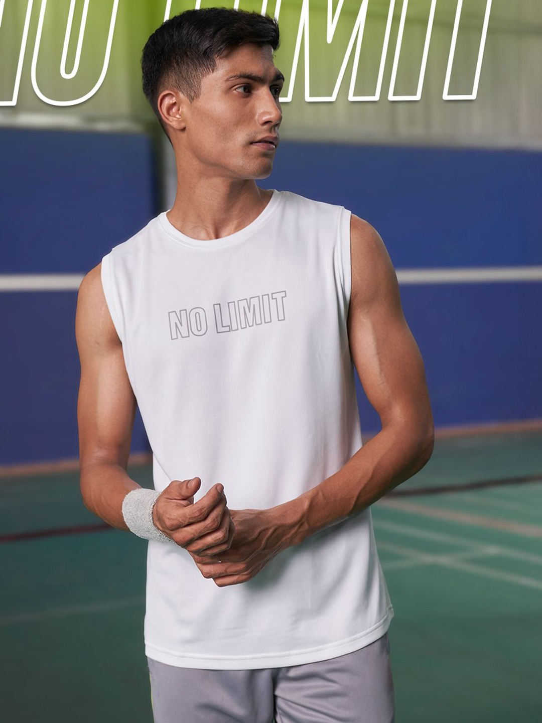 

Fit Monkey Men Dri-FIT Typography Printed Round Neck T-Shirt, White