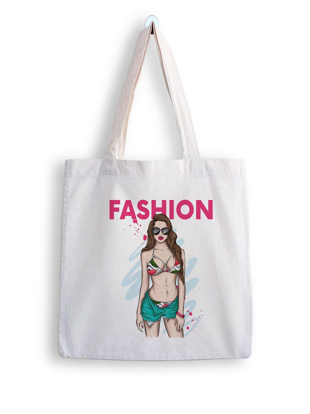 

ARTBUG Printed Structured Tote Bag, White
