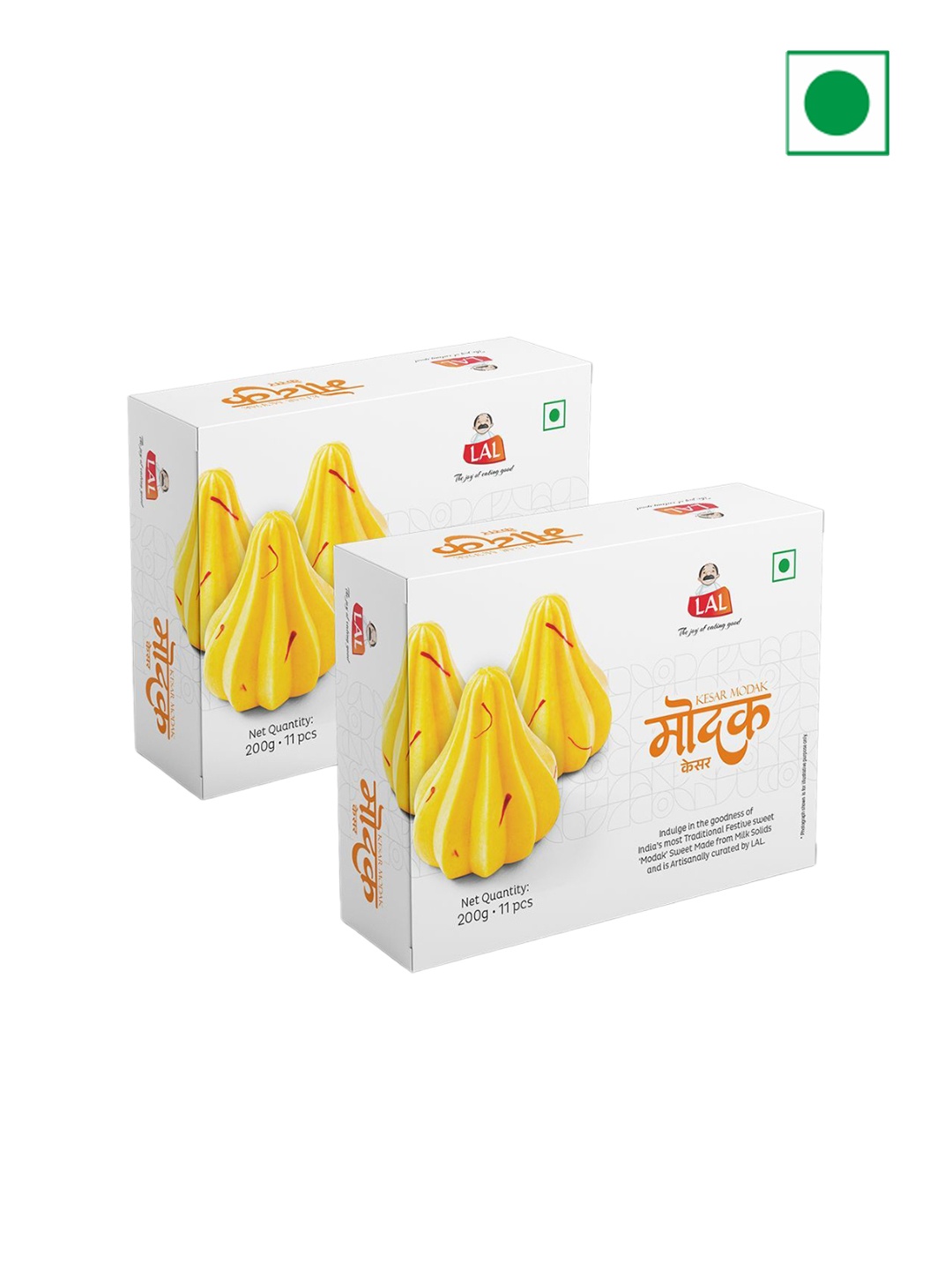 

LAL Set Of 2 Kesar Modak 200gm each, White