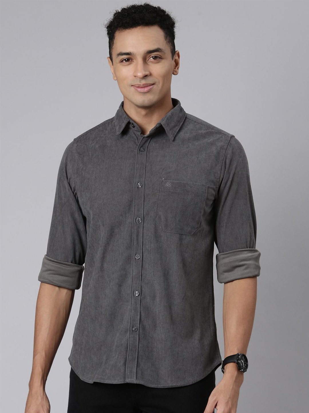 

Chennis Men Slim Fit Opaque Casual Shirt, Grey