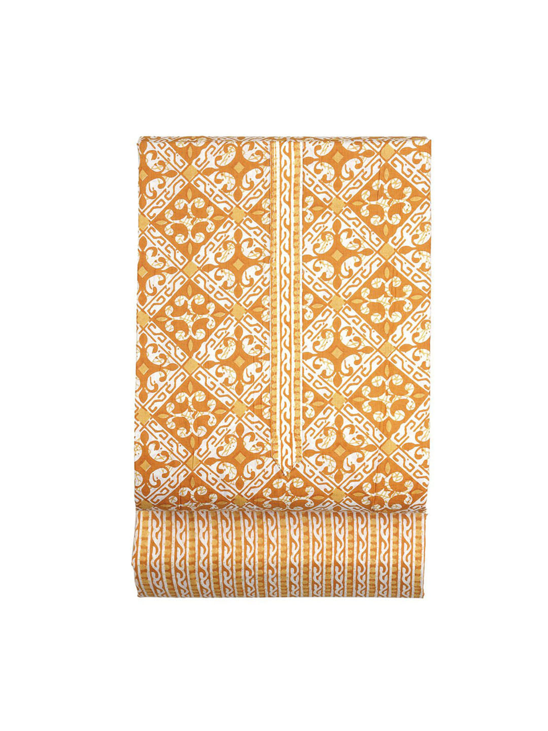 

Sun Fashion And Lifestyle Ethnic Motifs Printed Pure Cotton Unstitched Dress Material, Yellow