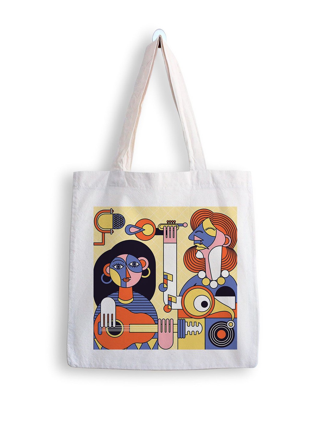 

ARTBUG Printed Shopper Tote Bag, White