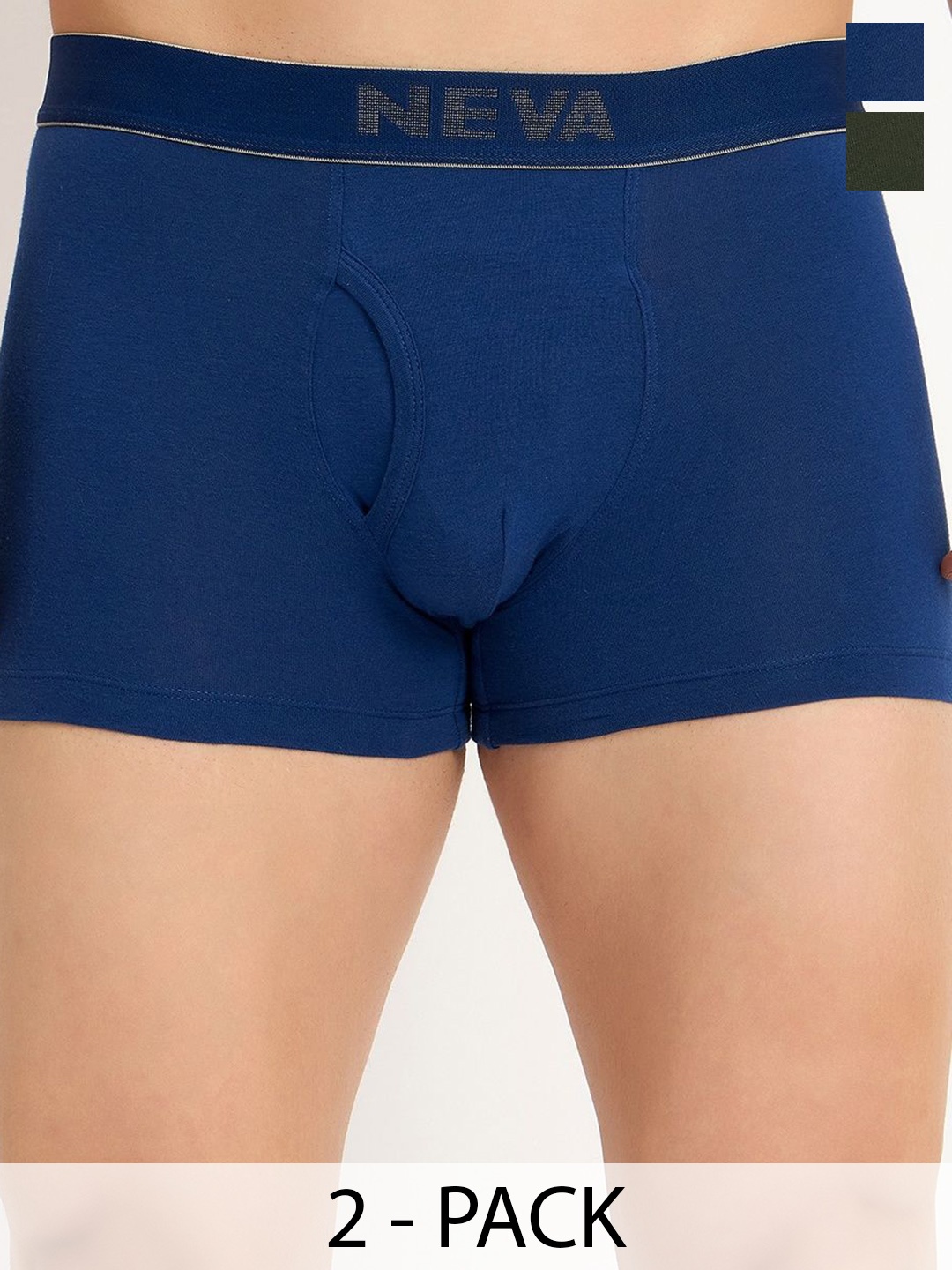 

NEVA MAXX Pack Of 2 Solid Front Open Fly Trunks OMAX010-CM01004-CM01004/AO, Blue