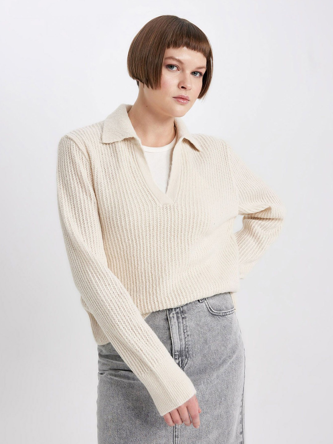 

DeFacto Women Pullover, Beige