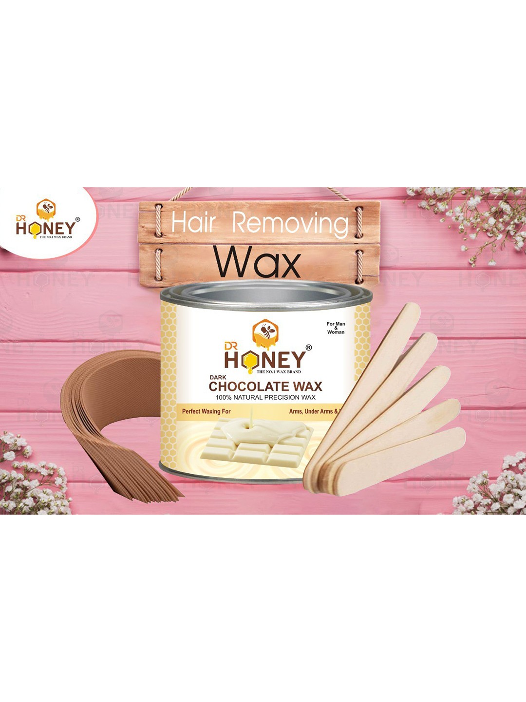 

DR HONEY 100% Natural Precision White Chocolate Hot Wax - 600 gm, Off white