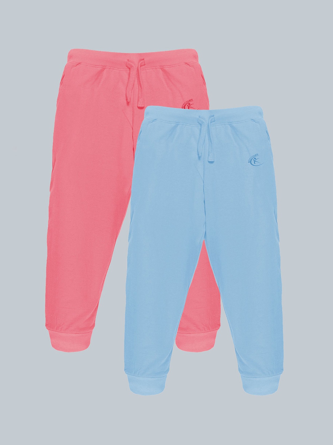 

KiddoPanti Kids Pack Of 2 Cotton Mid-Rise Joggers, Blue