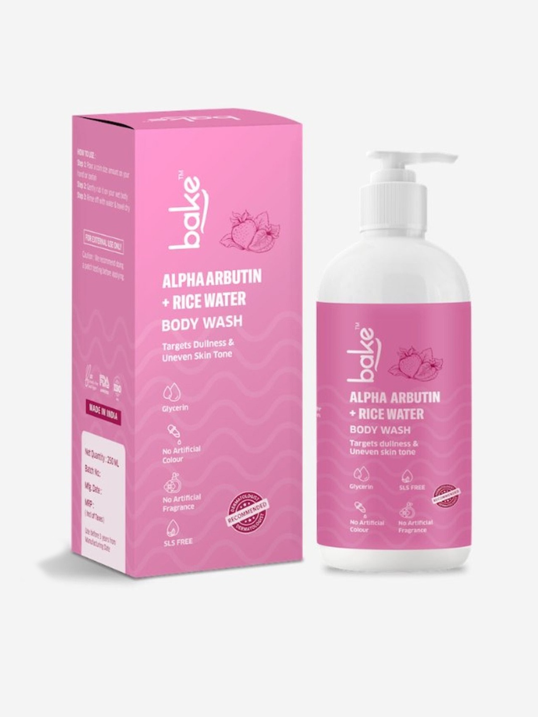 

BAKE Alpha Arbutin Body Wash For Skin Brightening-250ml, Transparent