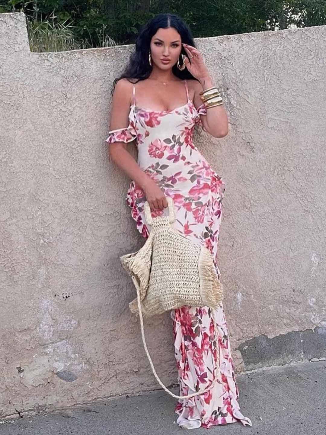 

StyleCast Floral Printed Bodycon Midi Dress, White