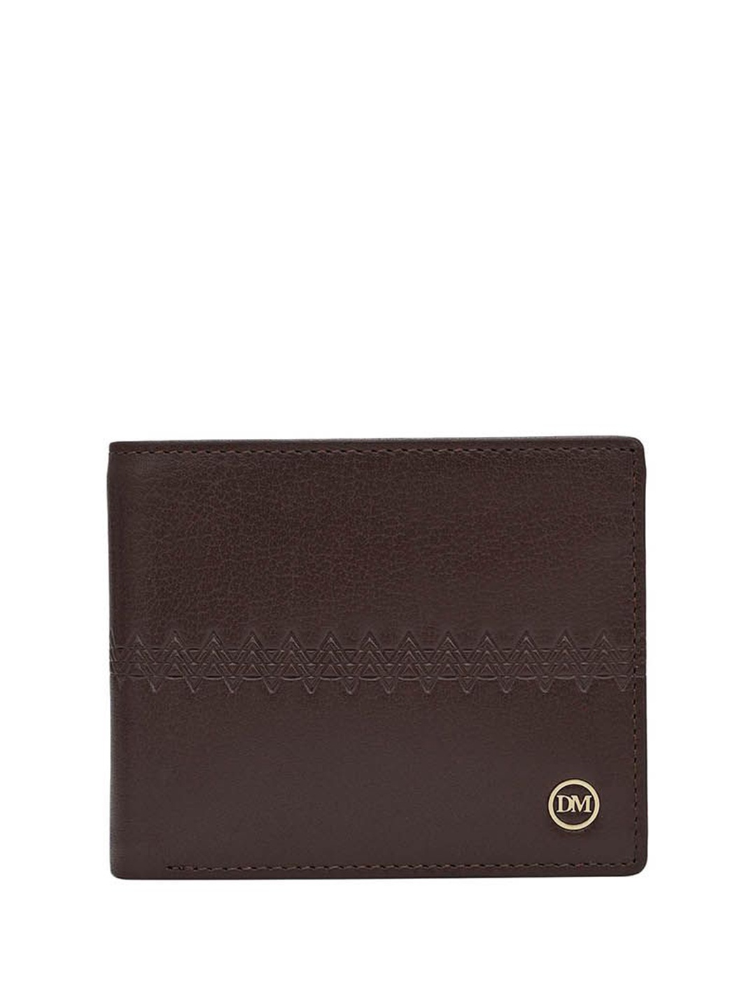 

Da Milano Men Textured Leather Two Fold Wallet, Brown