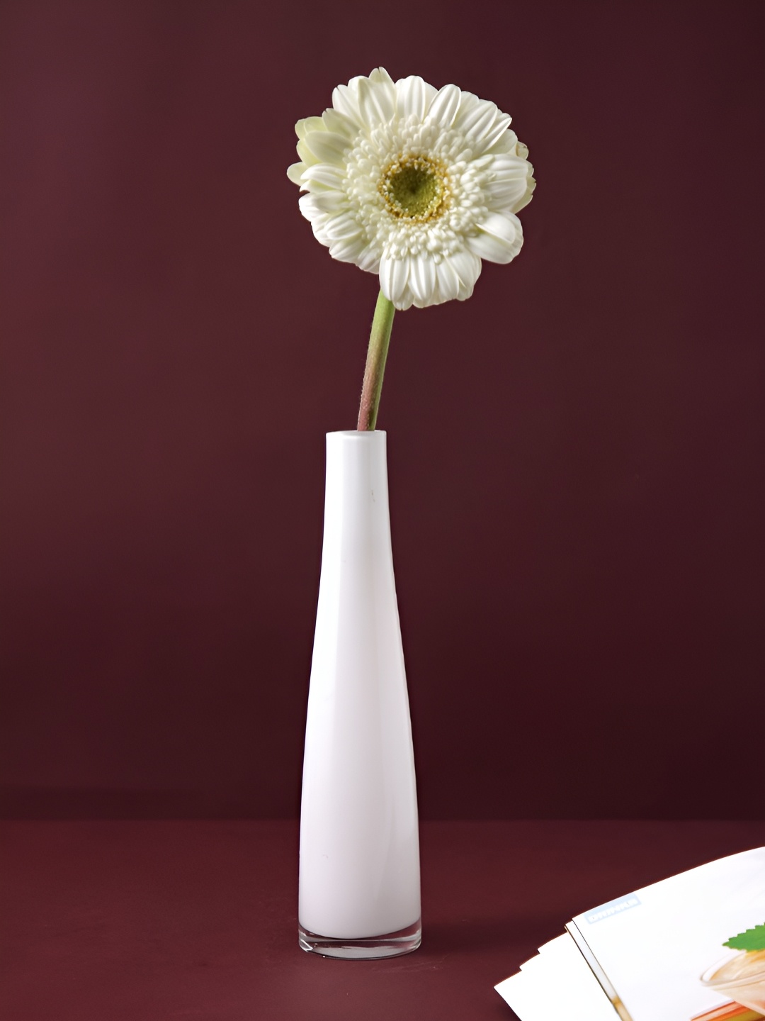 

Aura White Cylindrical Shaped Glass Flower Vase