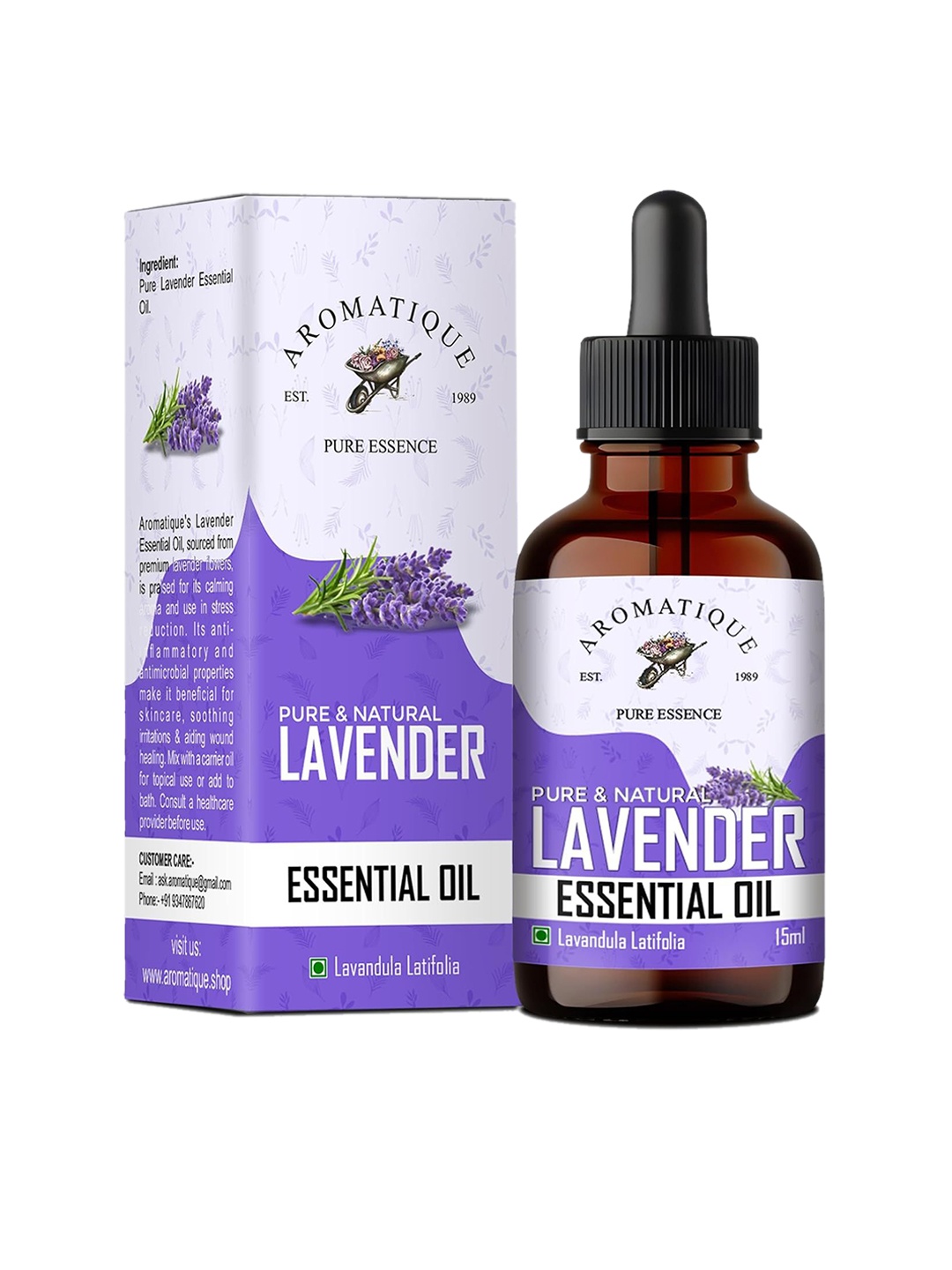

AROMATIQUE Lavender Essential Oil For Hair & Skin - 15ml, White