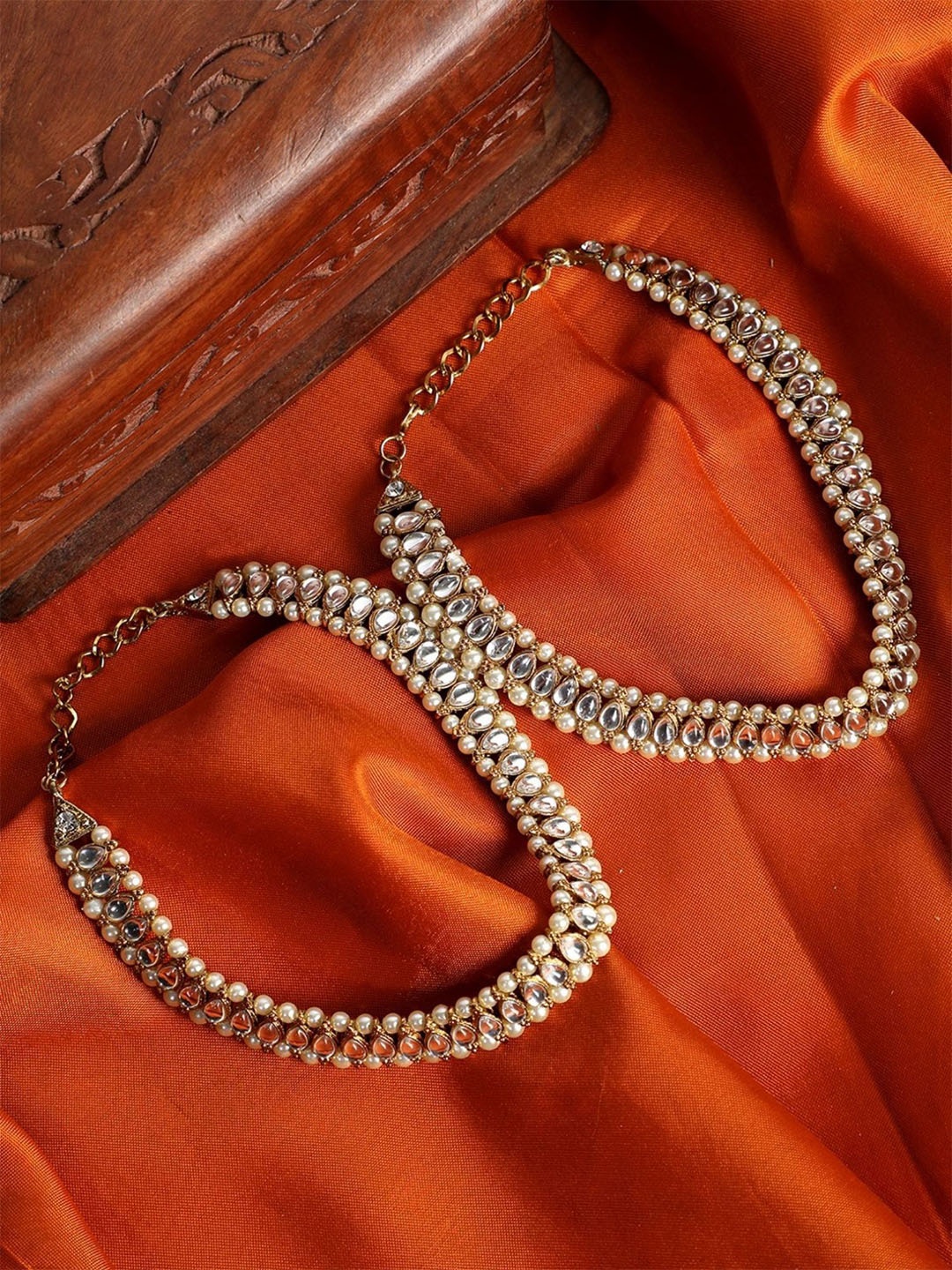 

Anouk Gold-Plated Stones Studded and Beaded Anklet