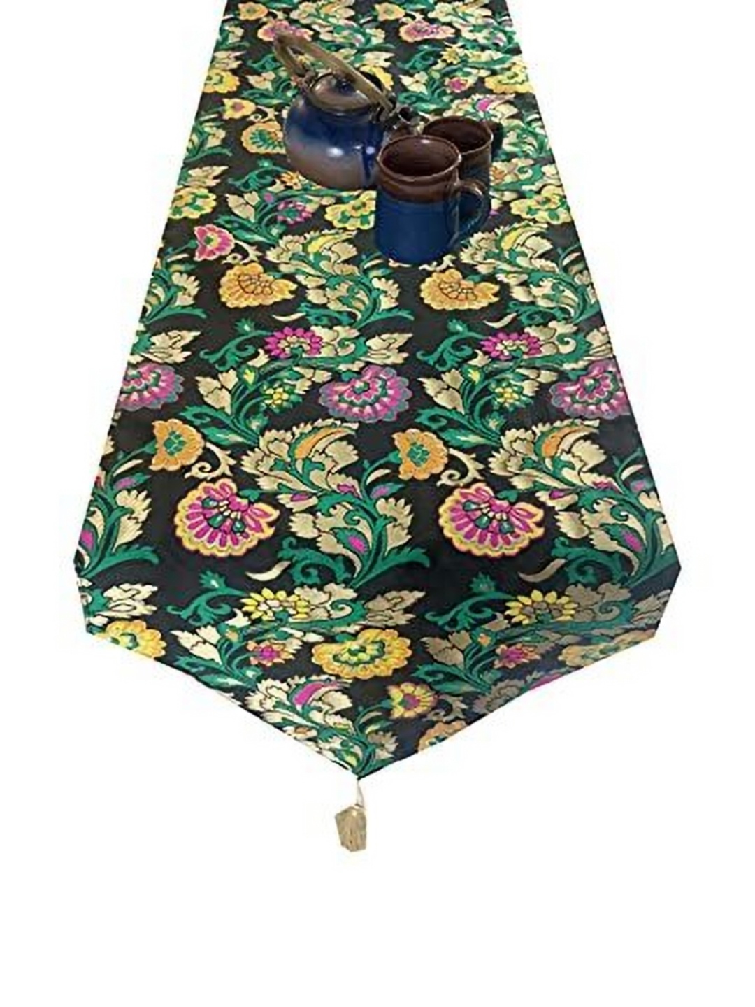 

Pink Parrot Black & Green Floral Printed Table Runners