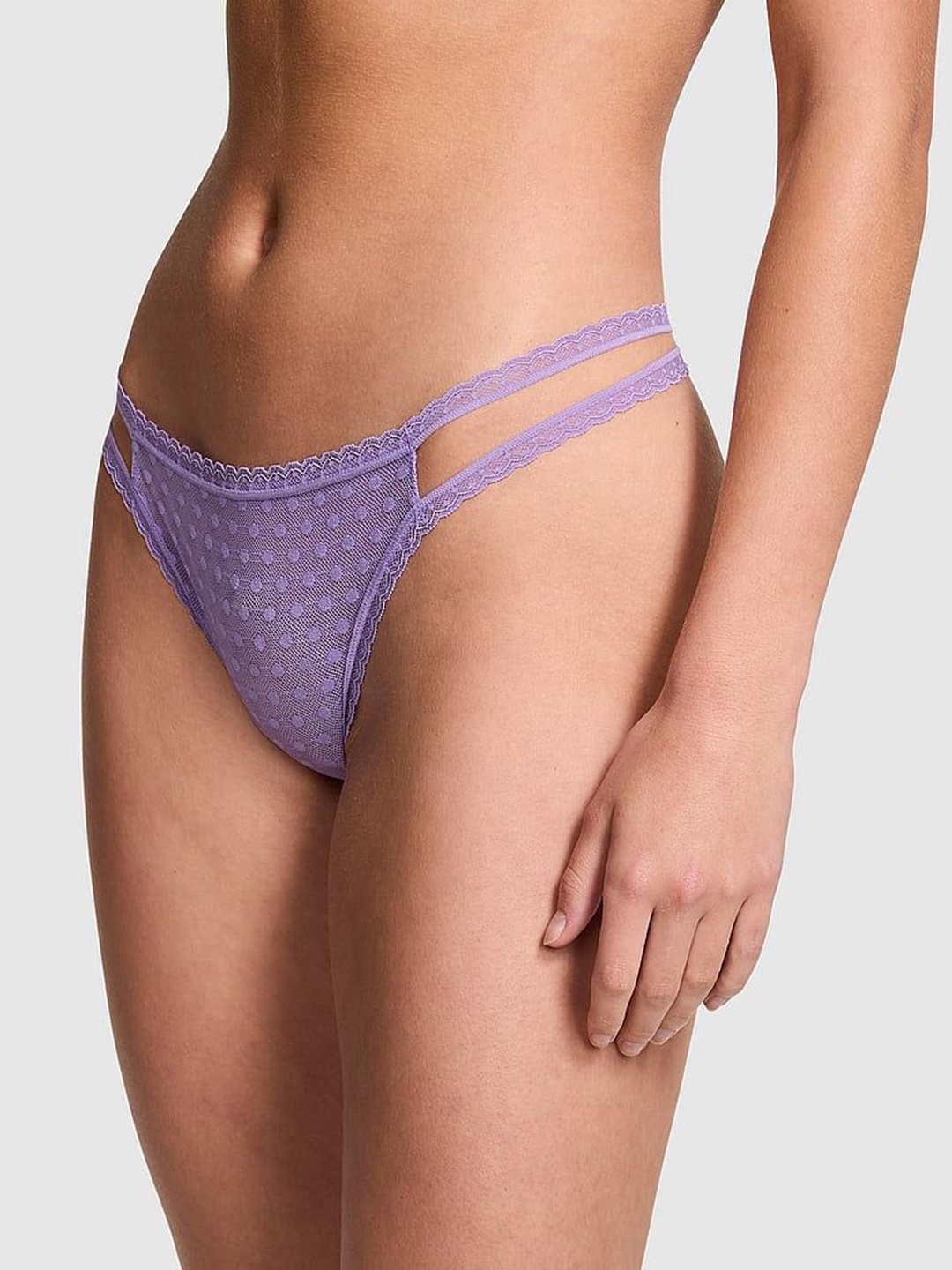 

Victoria's Secret Laced Thong Briefs 1124950869IQ, Purple