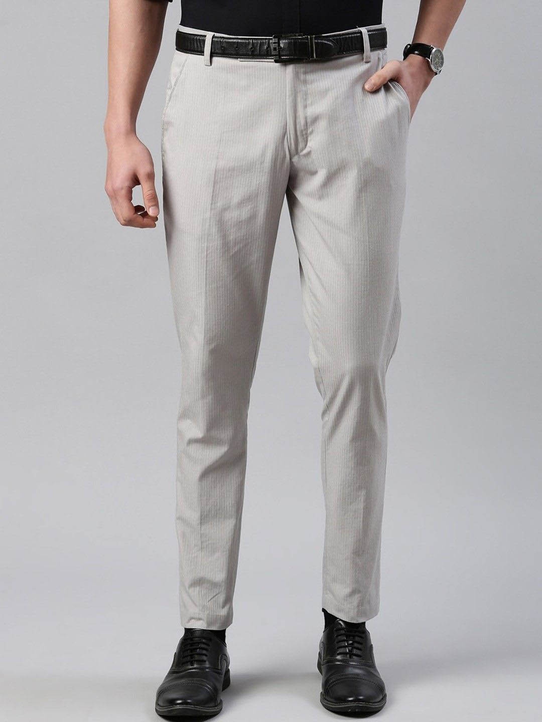 

THE SOUL PATROL Men Smart Tapered Fit Trousers, Grey