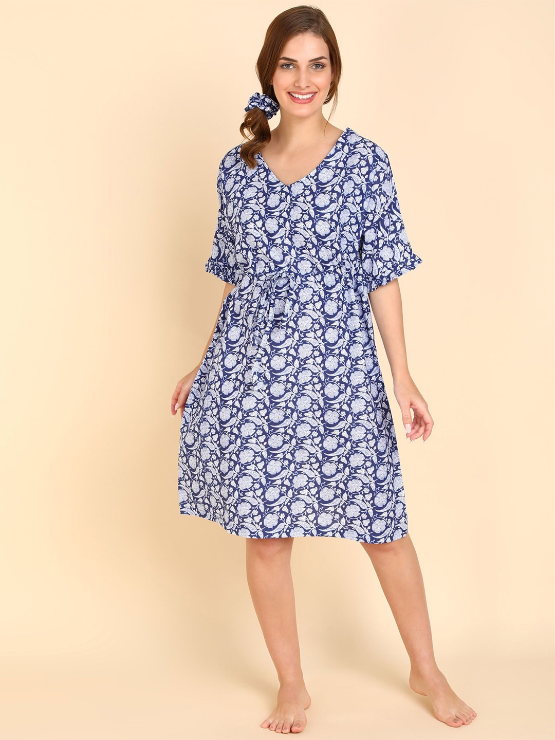 

Aartej Printed Nightdress, Blue