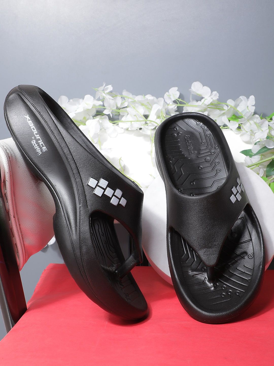 

Action Men Rubber Thong Flip-Flops, Black