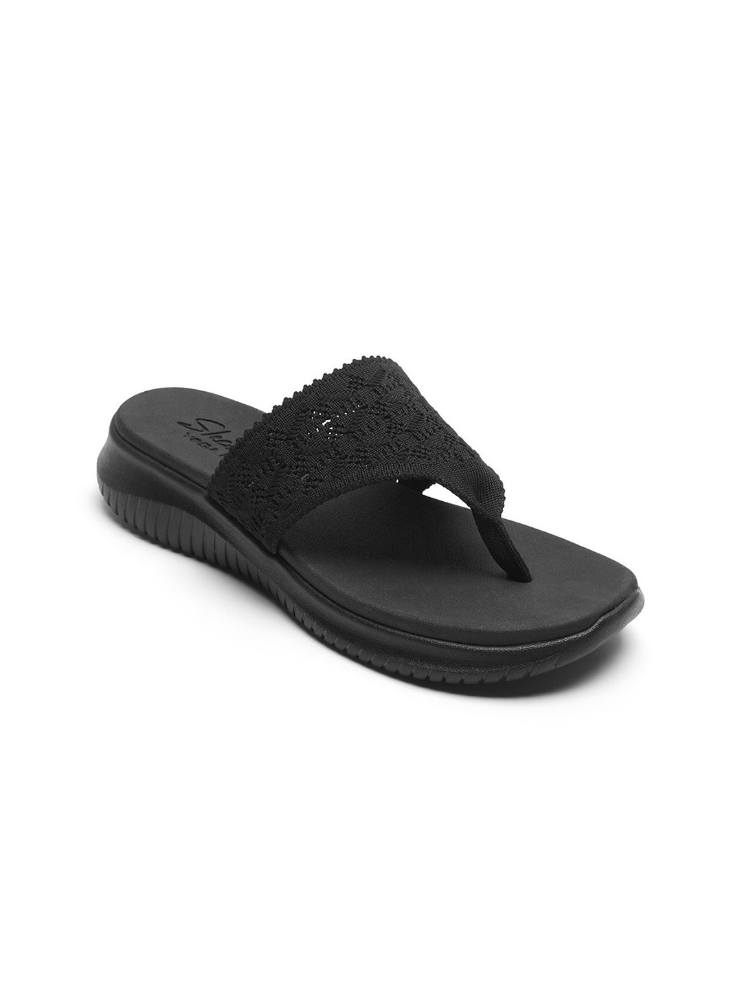 

Skechers Women ULTRA FLEX Casual Thong Flip Flops, Black