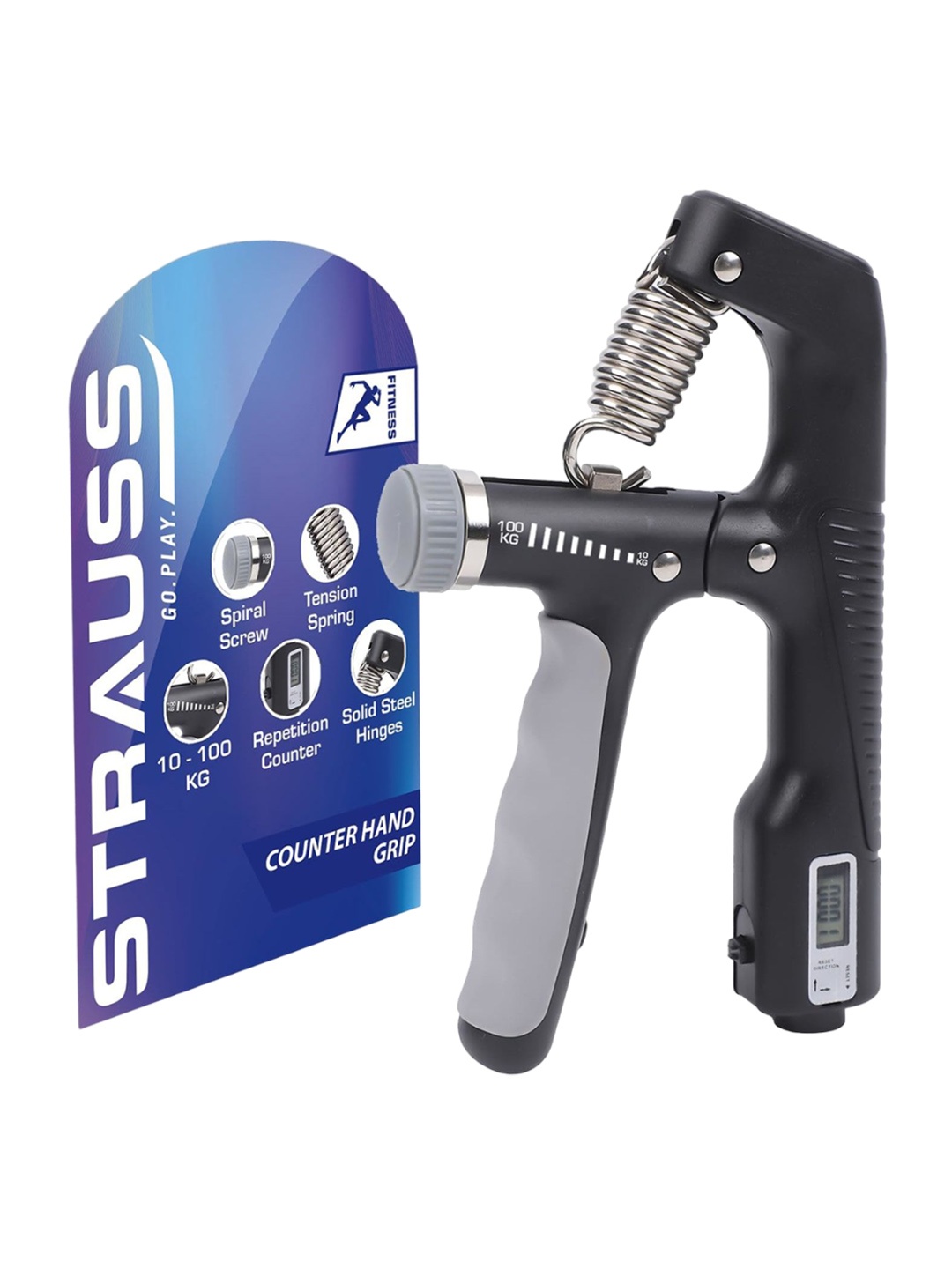 

STRAUSS A-Shape Hand Grip Workout Accessories, Black