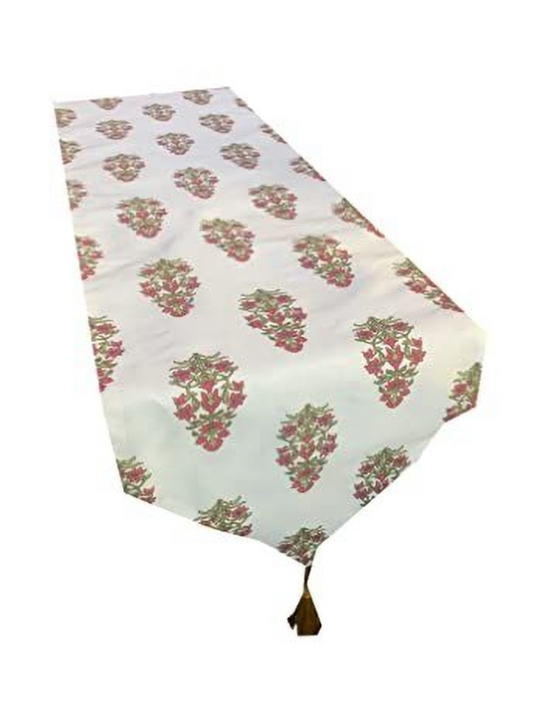 

Pink Parrot White & Green Floral Printed Table Runner