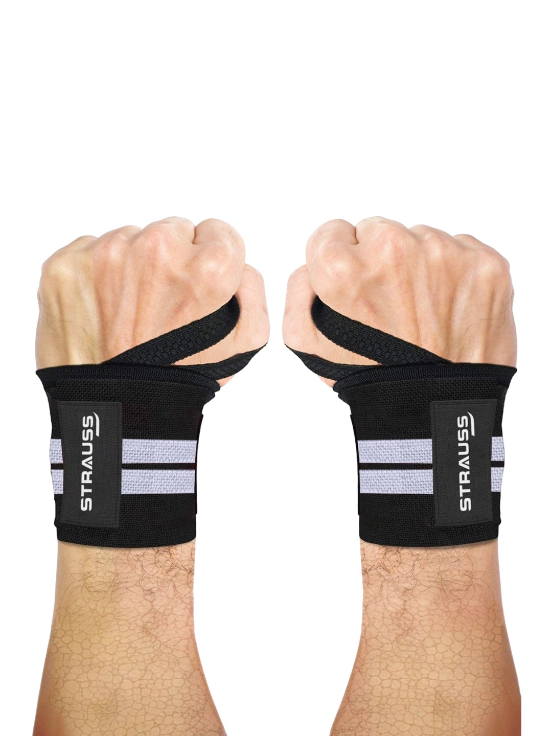 

STRAUSS Cotton Wrist Supporter Workout Accessories, Black