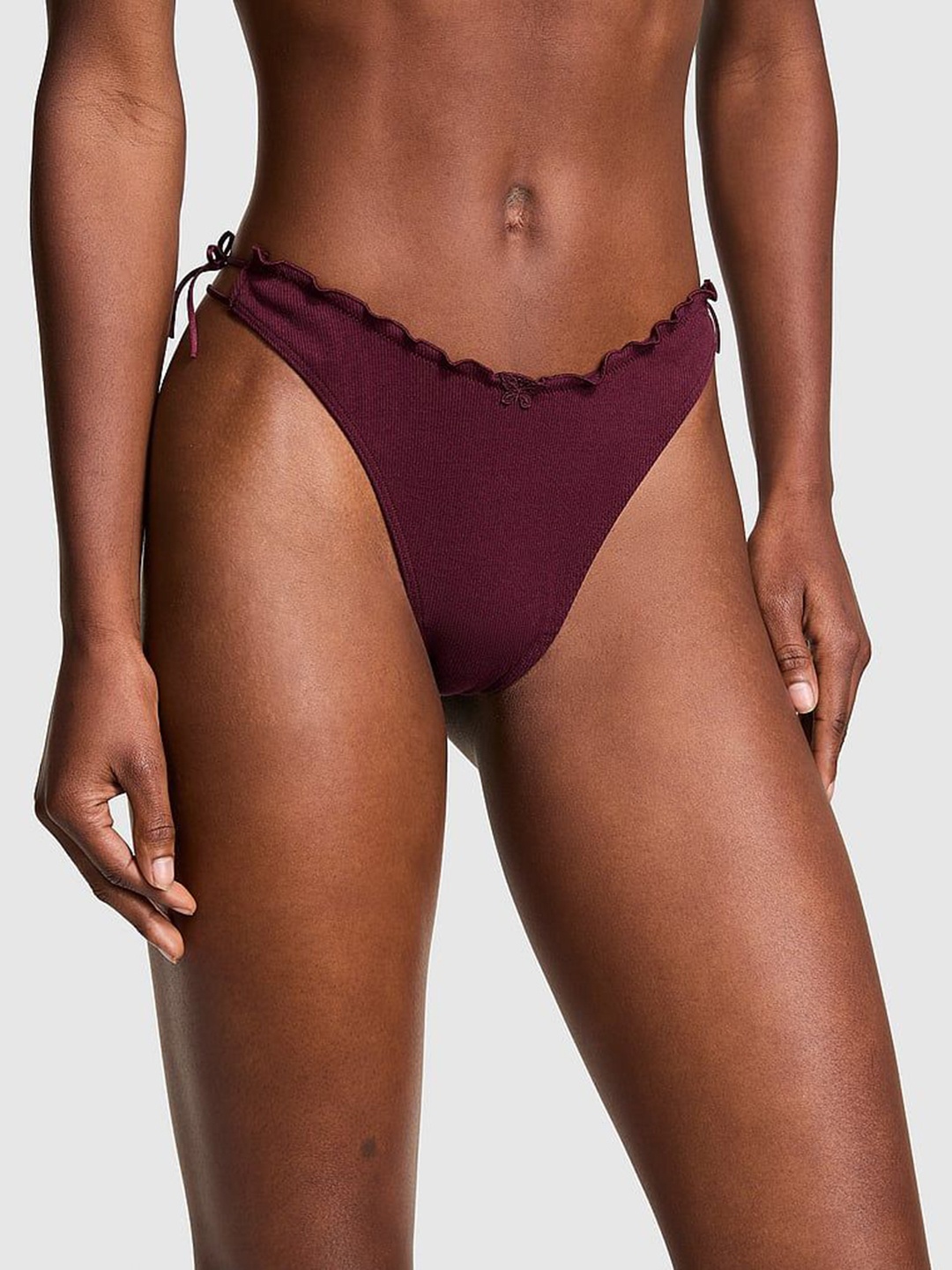 

Victoria's Secret Pink Low-Rise Thong Briefs, Purple