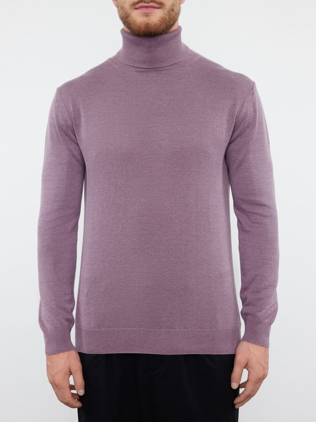 

Trendyol Men Solid High Neck Sweatshirt, Lavender