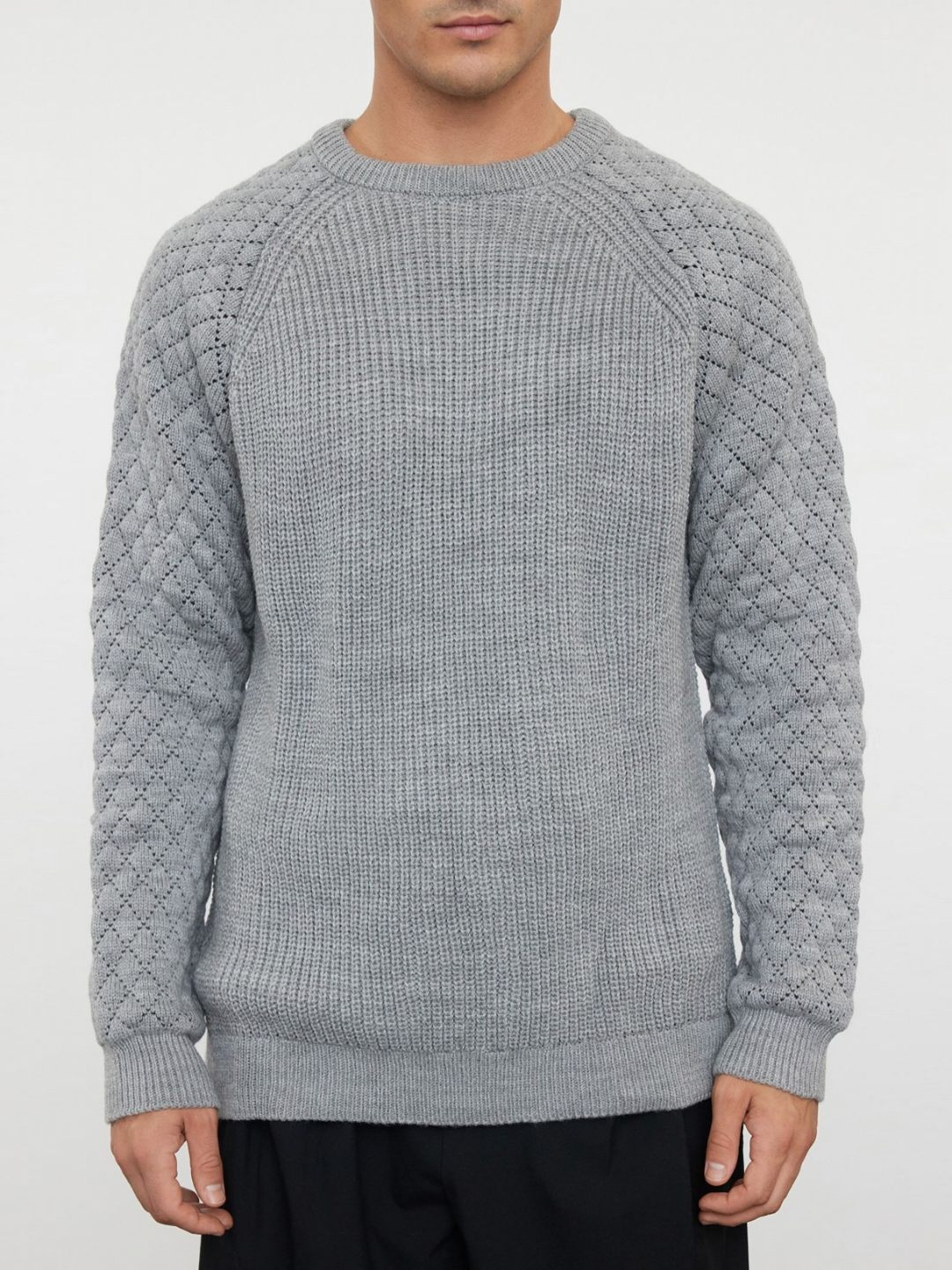 

Trendyol Men Self Design Round Neck Sweatshirt, Grey