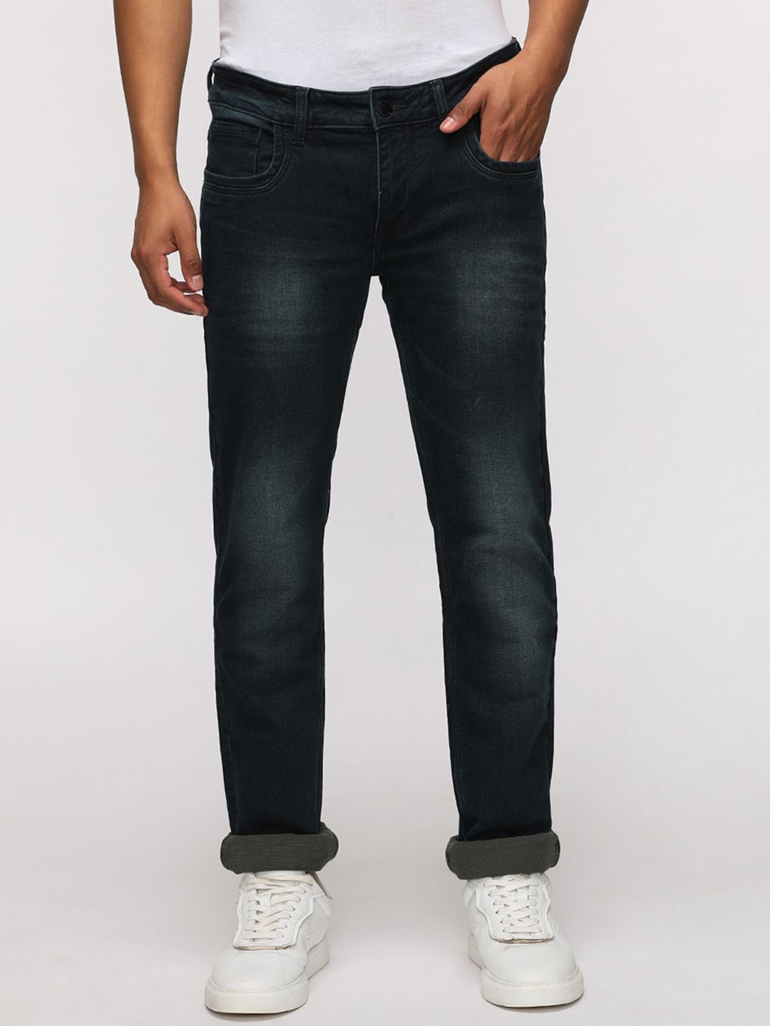 

Crocodile Men Slim Fit Light Fade Stretchable Jeans, Blue