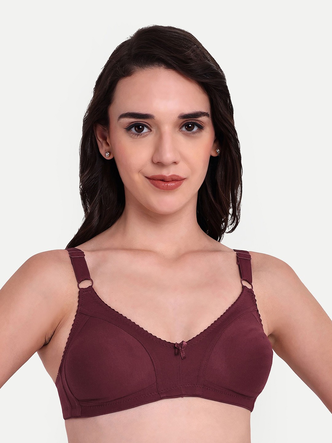 

Skin Beauty Solid Full Coverage Non Padded Bra, Maroon