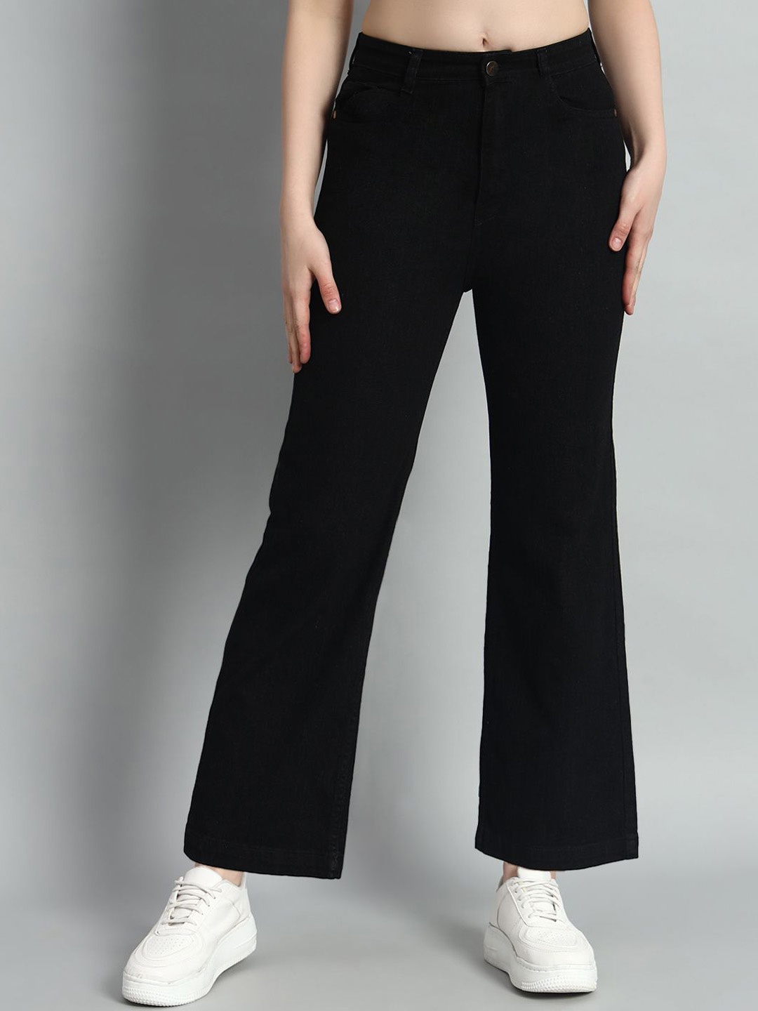

BAESD Women Flared Stretchable Jeans, Black